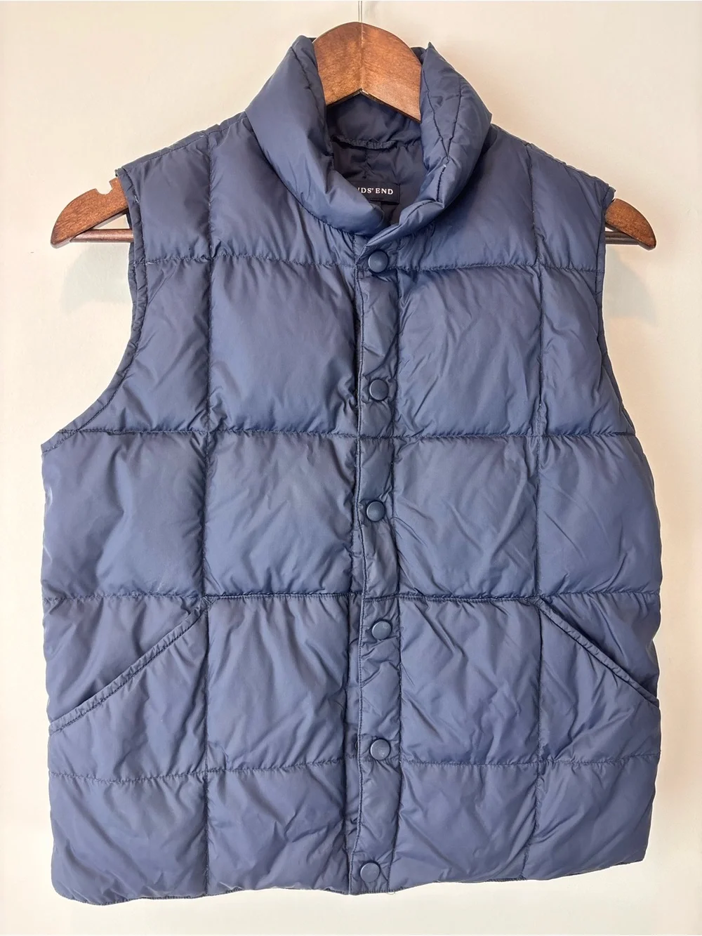 Lands’ End Boys’ Down Puffer Vest Navy Blue M 10-12
